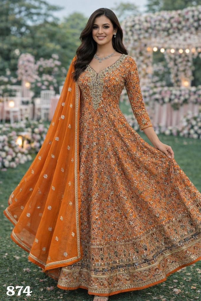 Mrudangi Fiza Vol 2 Embroiderd Gown With Dupatta