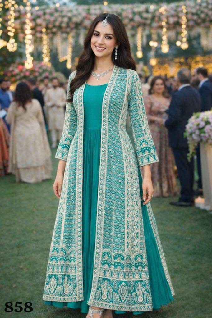 Mrudangi Heena Designer Jacket With Gown