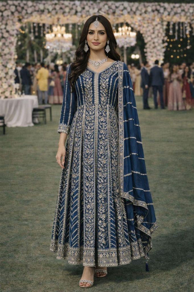 Mrudangi Maahi Embroidered Gown With Dupatta