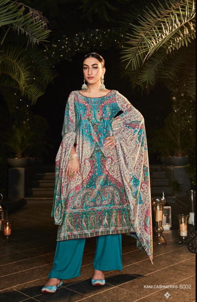 Mumtaz Arts  Kani Cashmeres 6001 Velvet Digital Print Designer Dress Material