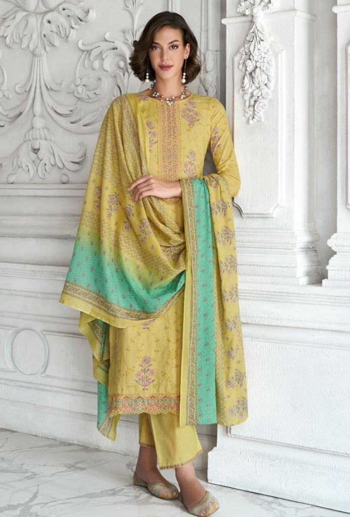 Mumtaz Arts Mughal Garden Designer Pure Lawn Cotton Digital Printed Dress Materials