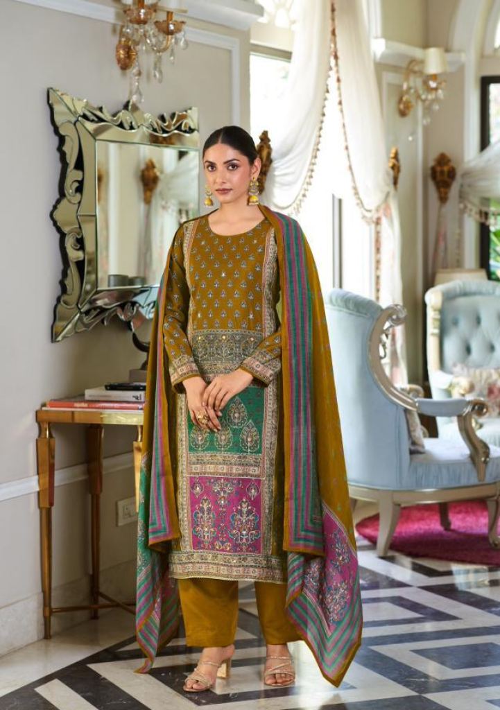 Mumtaz Lysha Muslin Embroidery And Handwork Dress Material