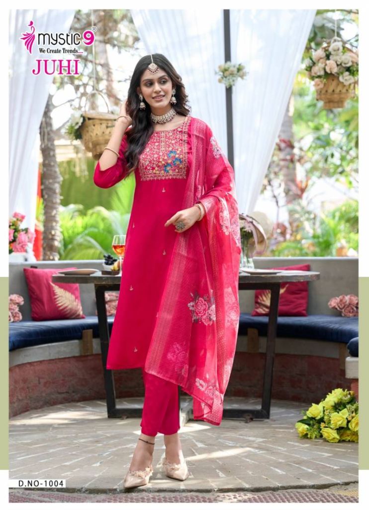 Mystic 9 Juhi Vol 1 Kurti Bottom With Dupatta