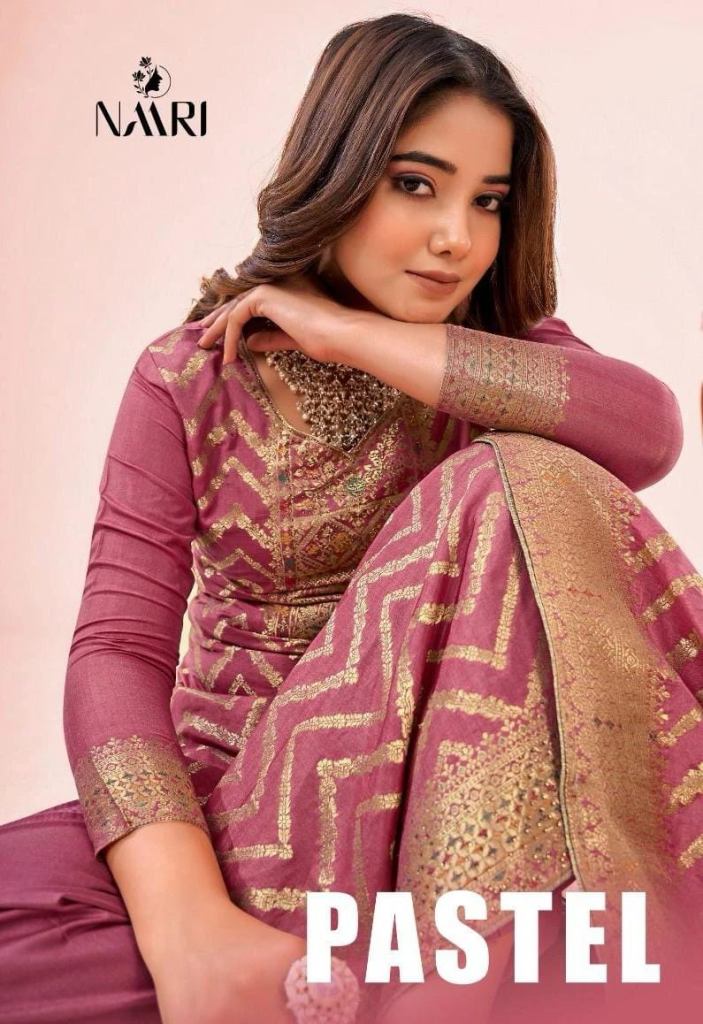 Naari Pastel Maslin Jacquard Presenting Beautiful Salwar Kameez Collection