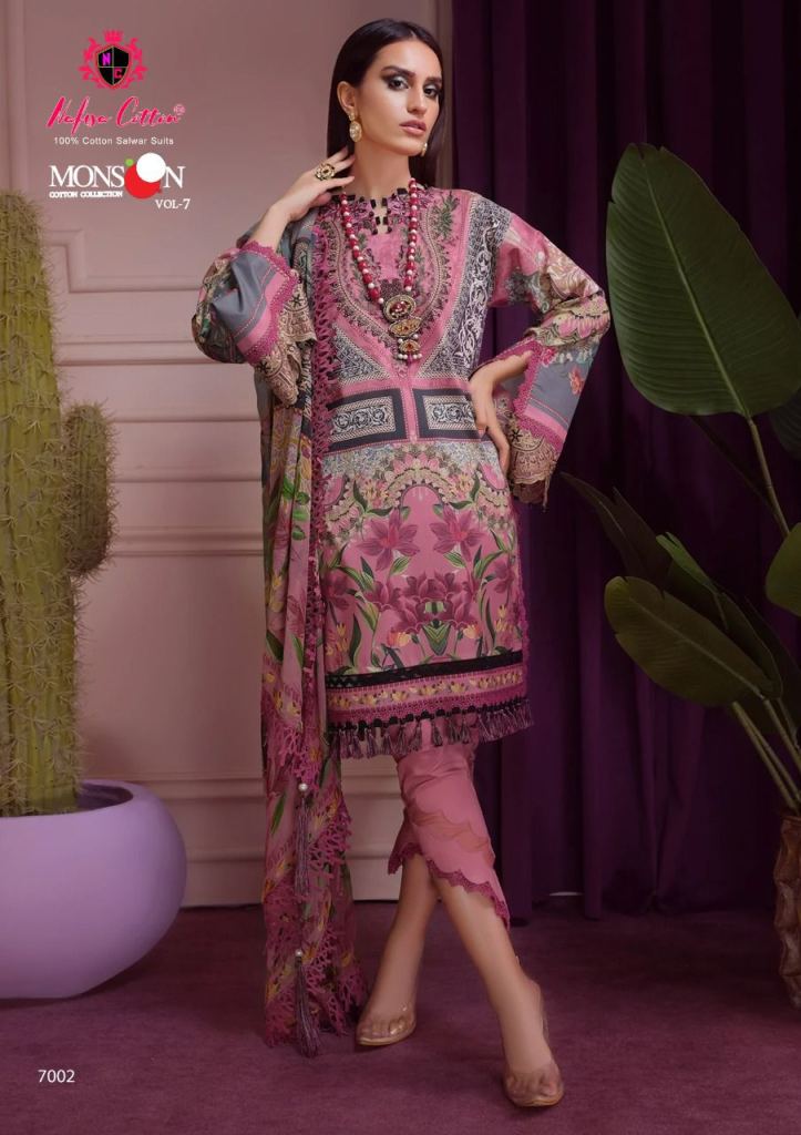 Nafisa Monsoon  vol 7 Karachi cotton dress material catalogue at wholesale price