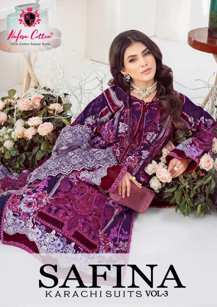 Nafisa Safina Vol 3 Karachi Cotton Printed Dress Material