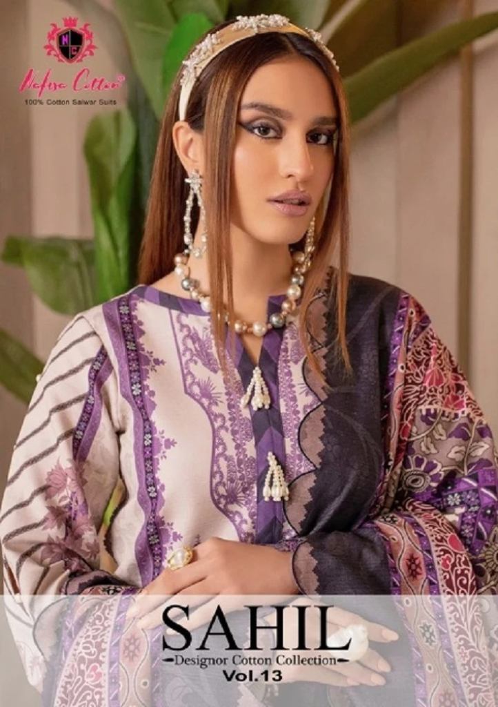 Nafisa Sahil Vol 13 Karachi Cotton Dress Material