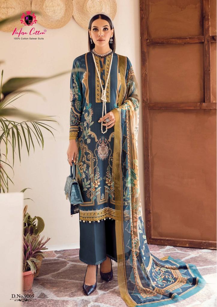 yellow printed cambric cotton unstitch karachi suits straight suit salwar  suits - Aarshi Fashions - 3833598