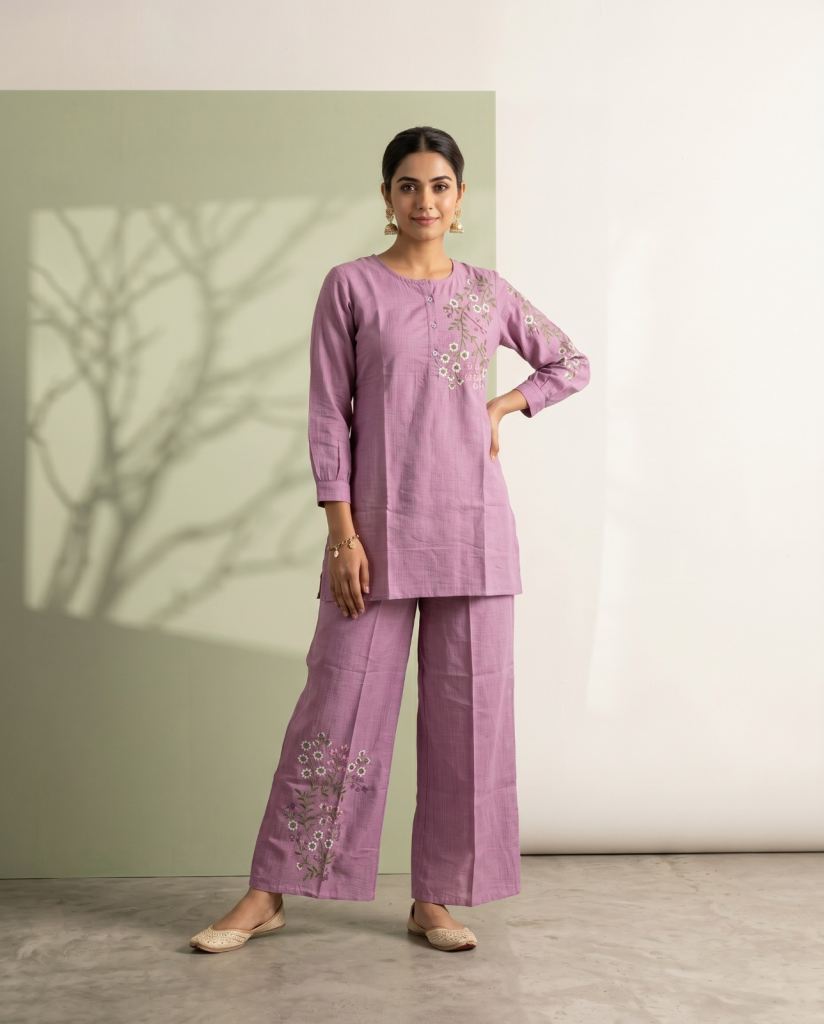 Naisha K 1032 Embroidered Co Ord Set