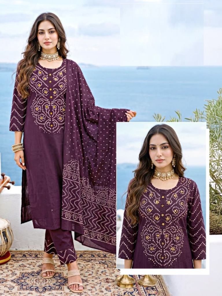 Naisha K 1088 Printed Kurti With Bottom Dupatta
