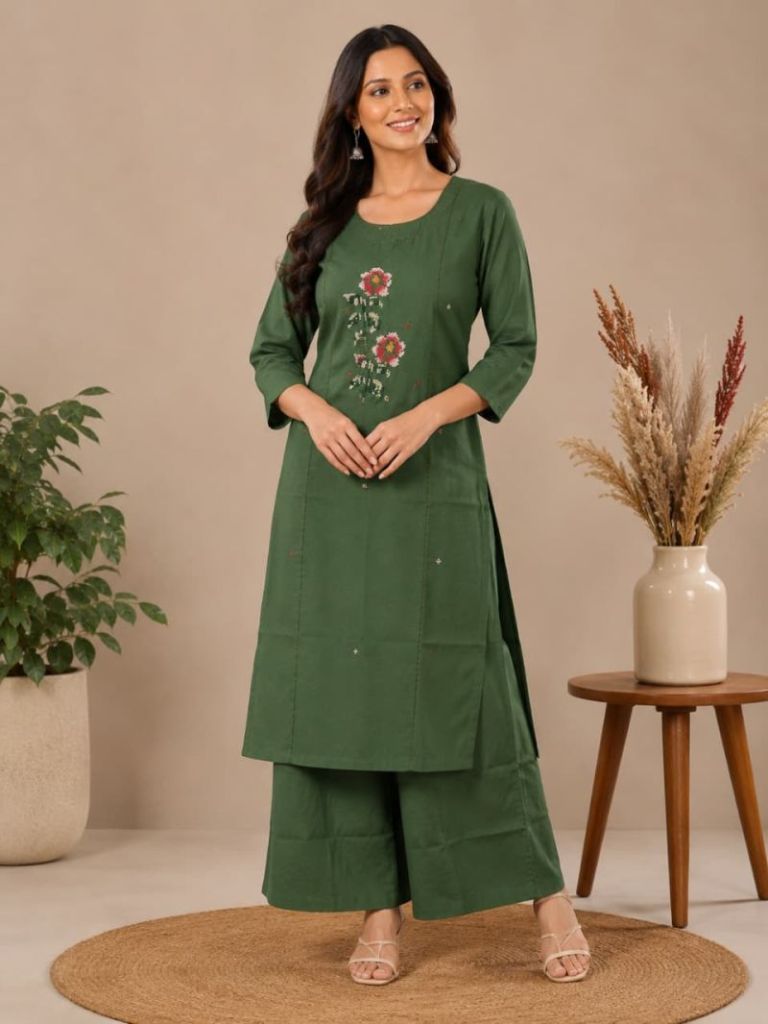 Naisha K 1098 Thread Work Kurti With Bottom 