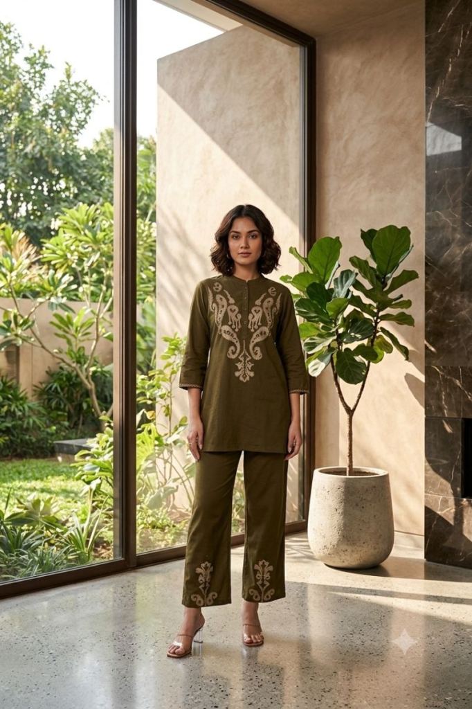 Naisha K 1119 Embroidered Co Ord Set