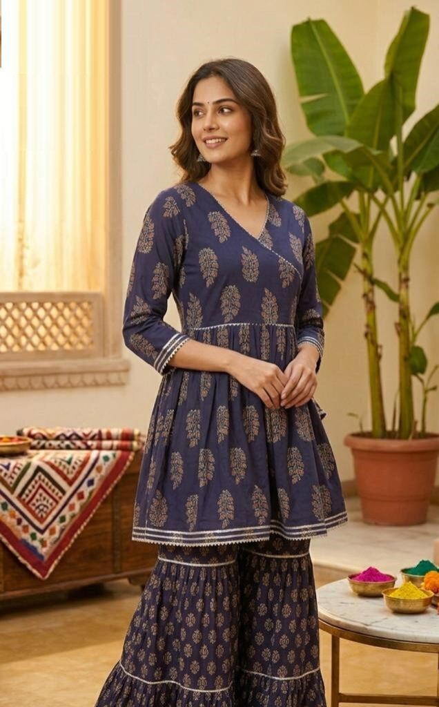 Naisha K 1127 Printed Kurti With Sharara