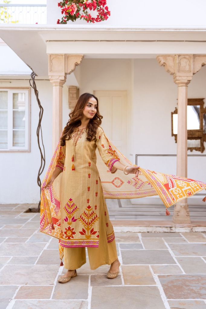 Naisha K 606  Work Kurti Pant And Dupatta