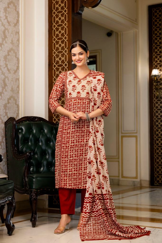 Naisha K 865 Kurti With Bottom Dupatta