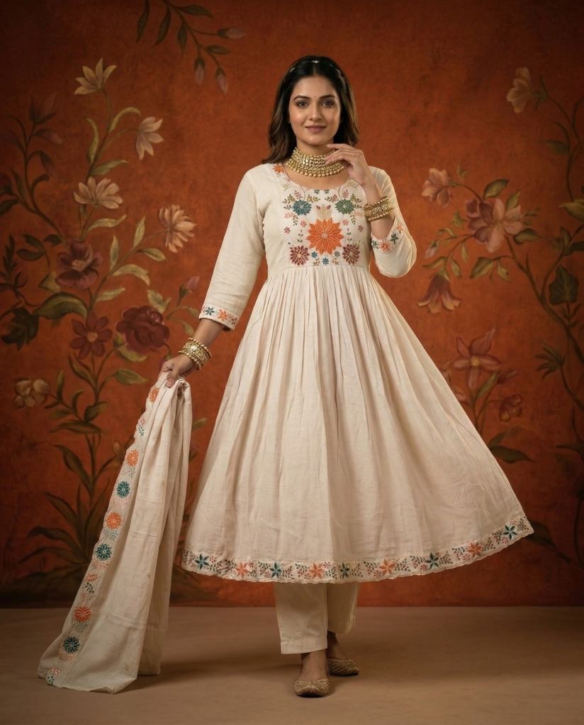 Naisha K 868 Kurti With Bottom Dupatta