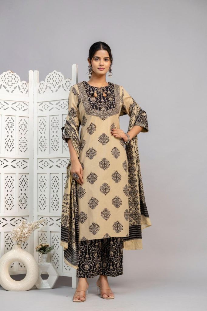 Naisha K 875 Kurti With Bottom Dupatta