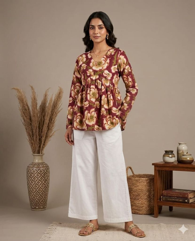 Naisha K 898 Printed Alia Cut Short Kurti