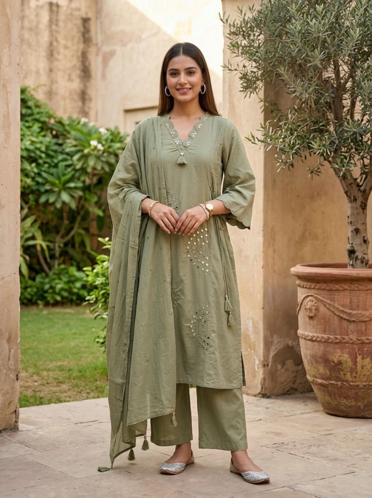 Naisha K 903 Pure  Kurti With Bottom Dupatta