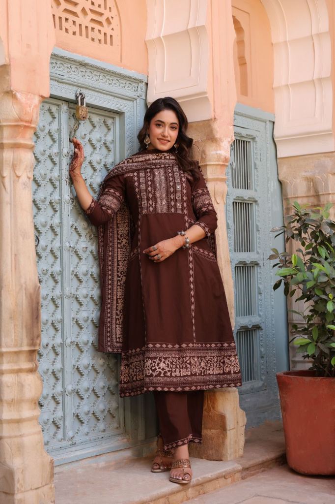 Naisha K 927 Kurti With Bottom Dupatta