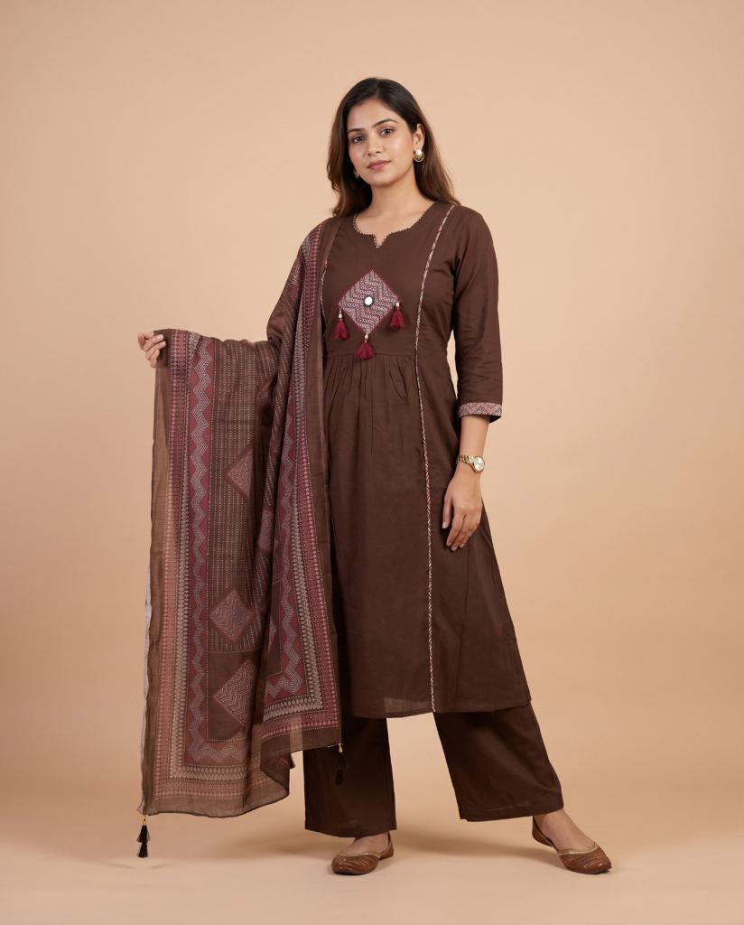 Naisha K 945 Kurti With Bottom Dupatta