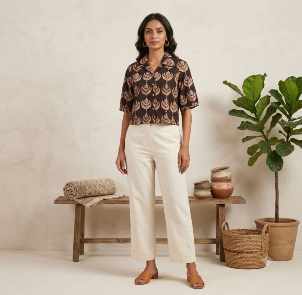 Naisha K 960 Vol 2 Printed Crop Shirt Tops
