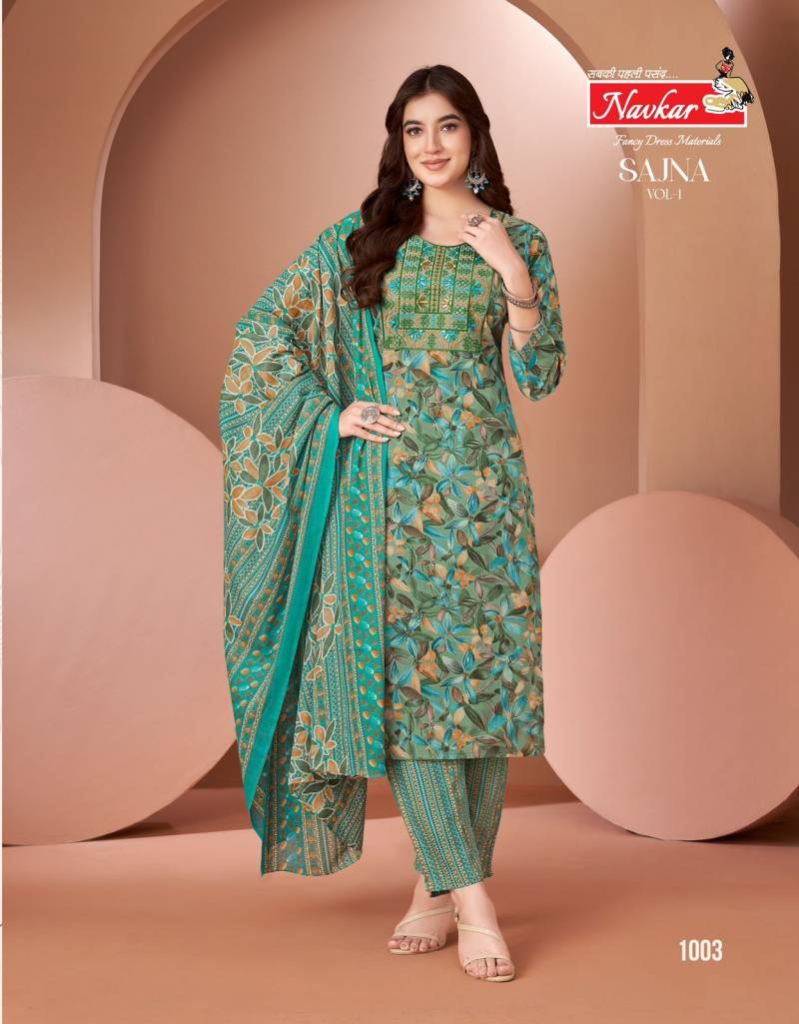 Navkar Sajna Vol 1 Kurti Bottom With Dupatta