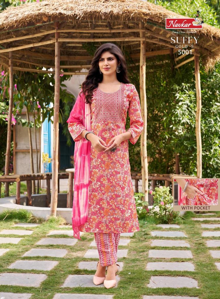 Navkar Suffy Gold 5 Kurti