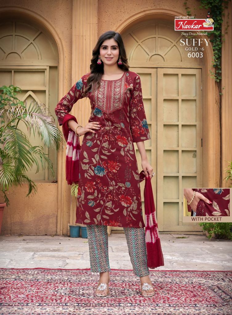 Navkar Suffy Gold 6 Kurti