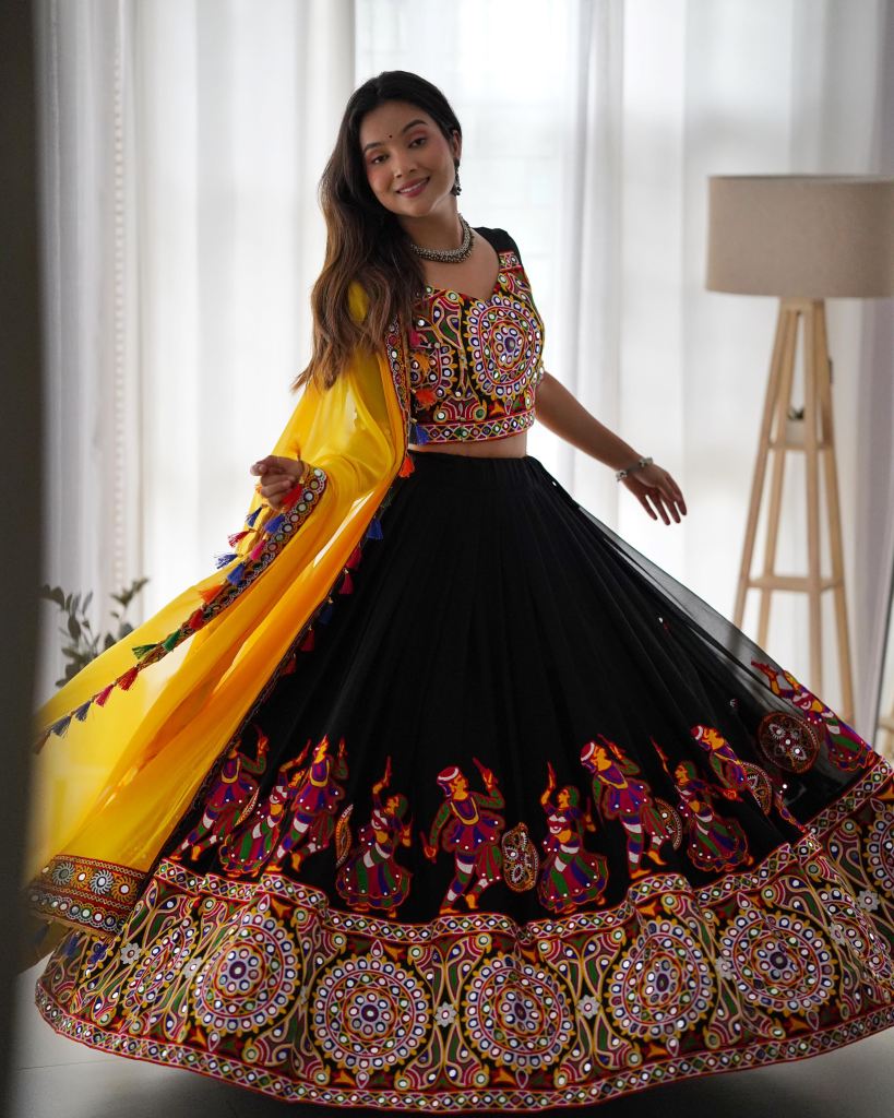 Navratri 2025 Mirror Work Lehenga Choli – Faux Georgette | Wholesale Collection
