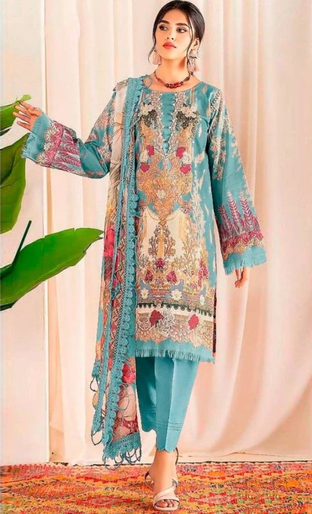 New Amazing Taj 422 And 499 Pakistani Style Cotton Printed Dress Material 