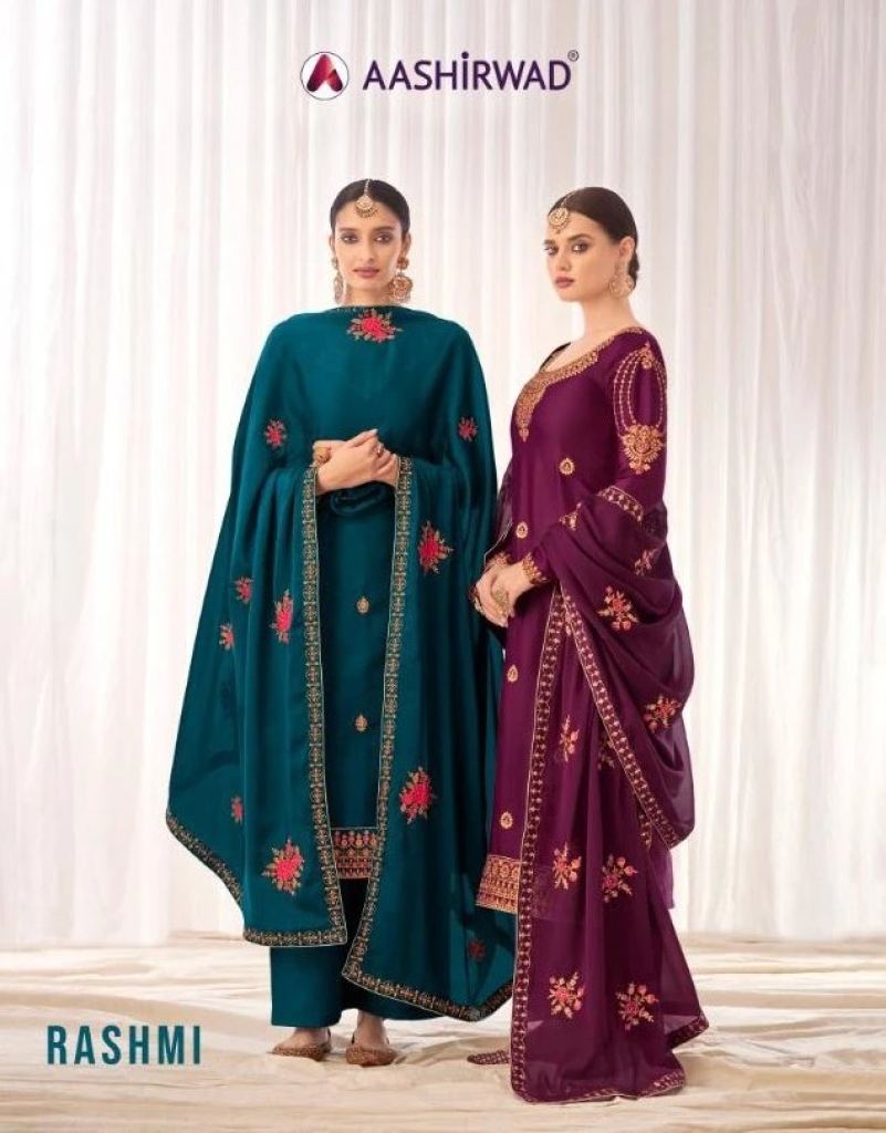 New Arrival Aashirwad Rashmi Lovely Tussar Silk Dress Material 