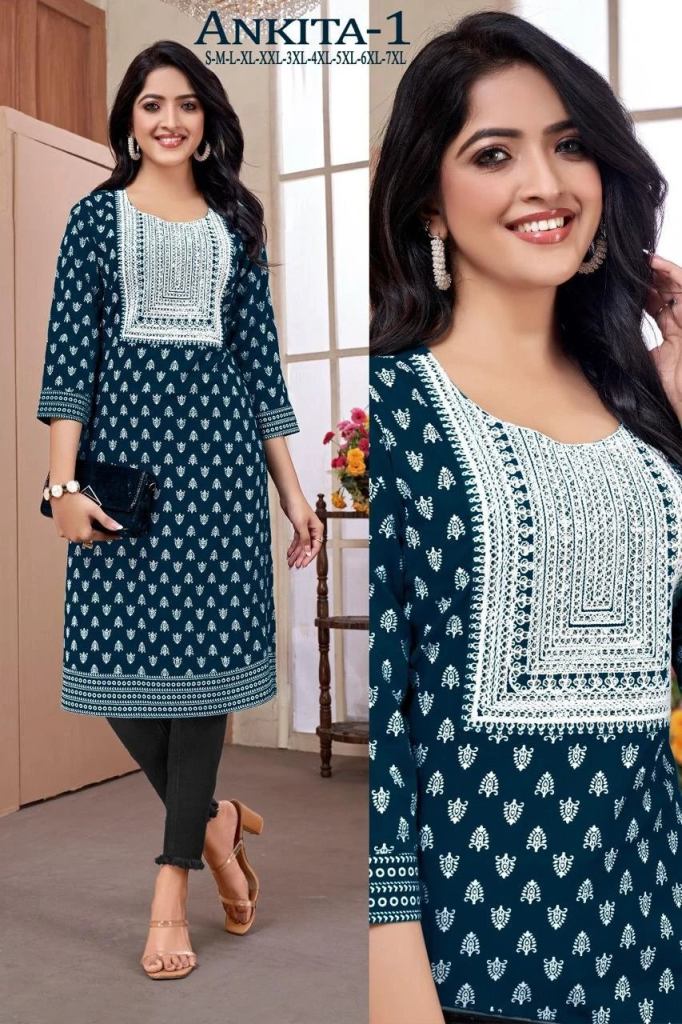 Tunic house new silver star apple georgette chikankari sequence work Kurti  collection