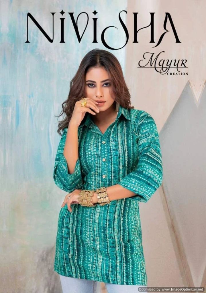 New Arrival Mayur Nivisha Vol 1 Pretty Heavy Rayon Tunic Top Collection