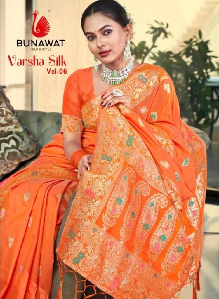 New Designer Bunawat Varsha Silk Vol 6 Wedding Wear Sarees 