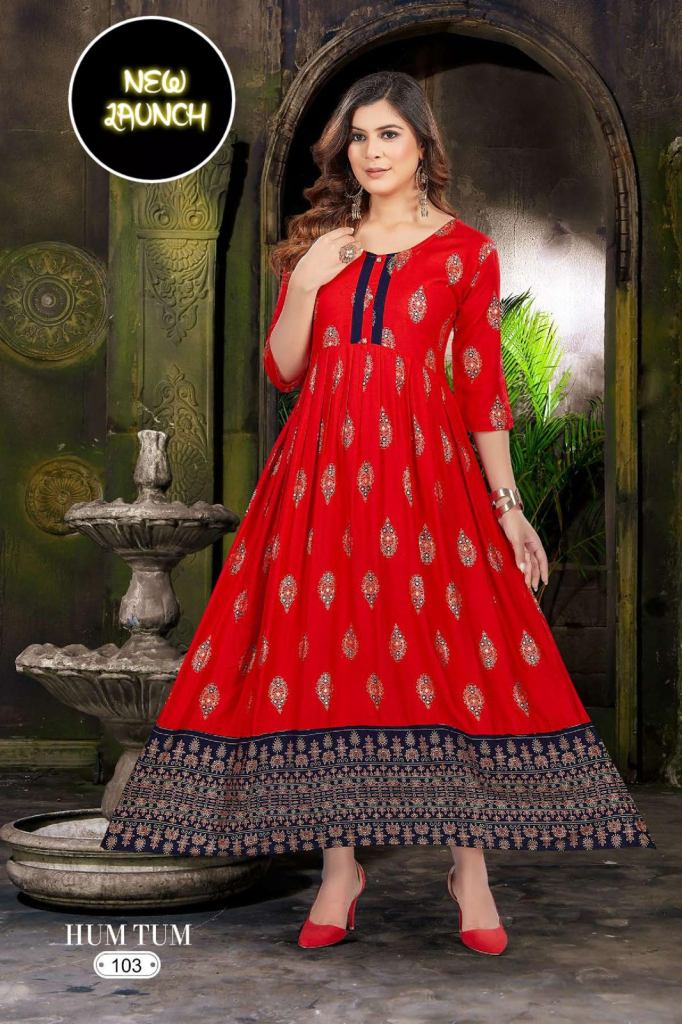 New Hum Tum Vol 1 Ethnic Wear Long Anarkali Kurtis Collection