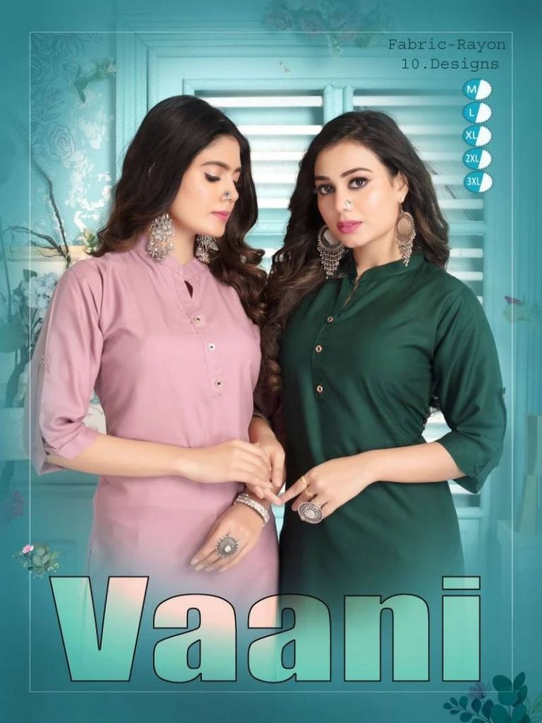 New Riyaa Vaani Plain Colorful Rayon Casual Wear Kurti Collection