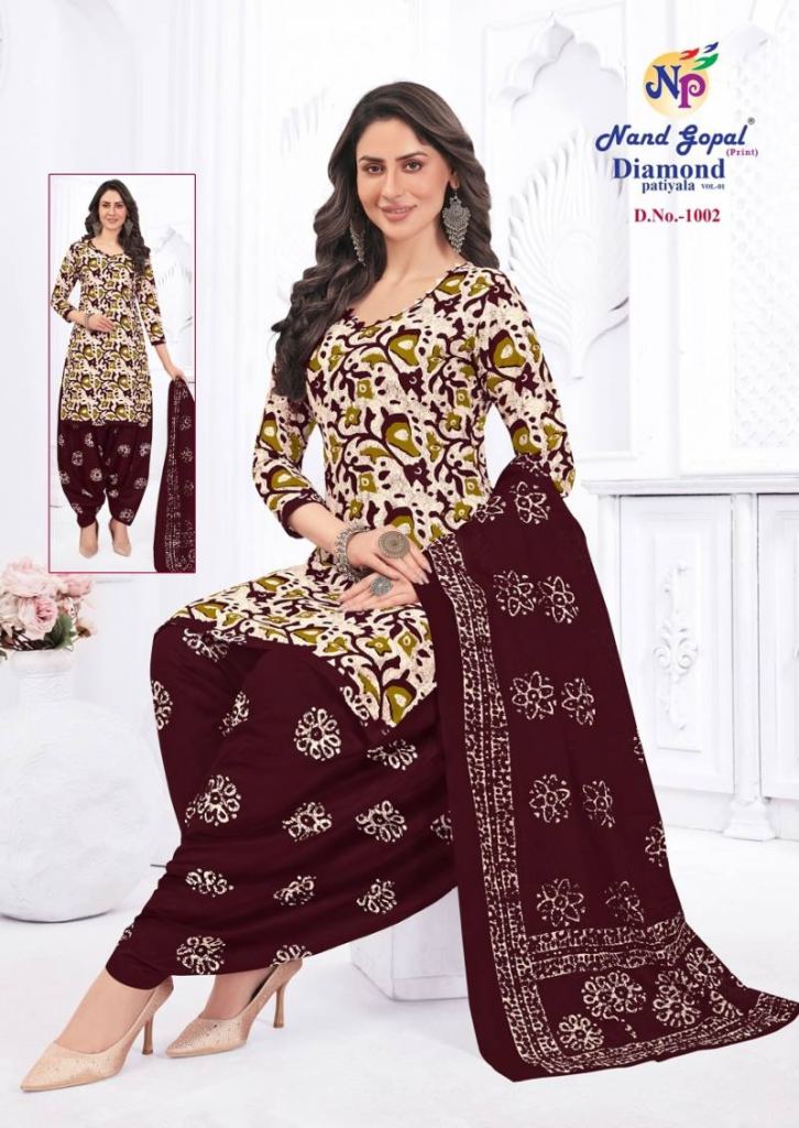 Ng Diamond Patiyala Vol 1 Printed Dress Material
