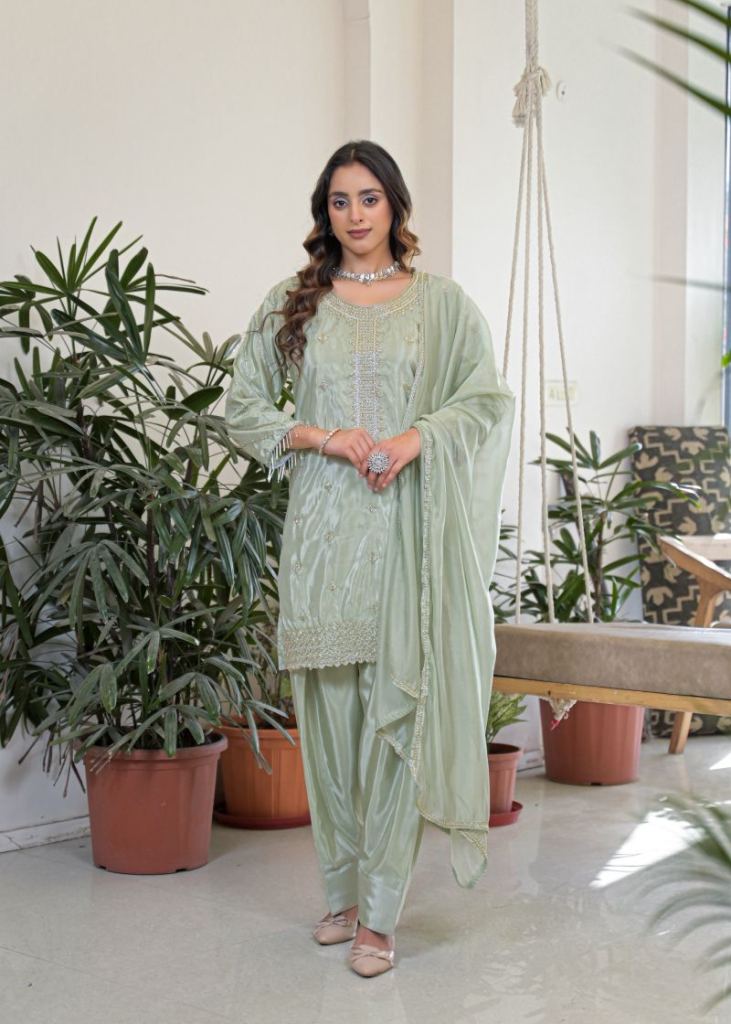 Noor Eliza Crepe Silk Beads Work Salwar Kameez Collection