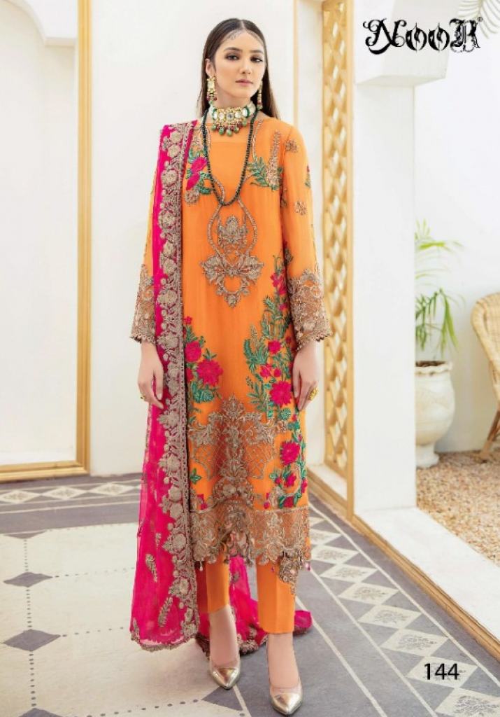Noor Poshak Greogette Wear Heavy Embroidery Pakistani Salwar Kameez   catalog  