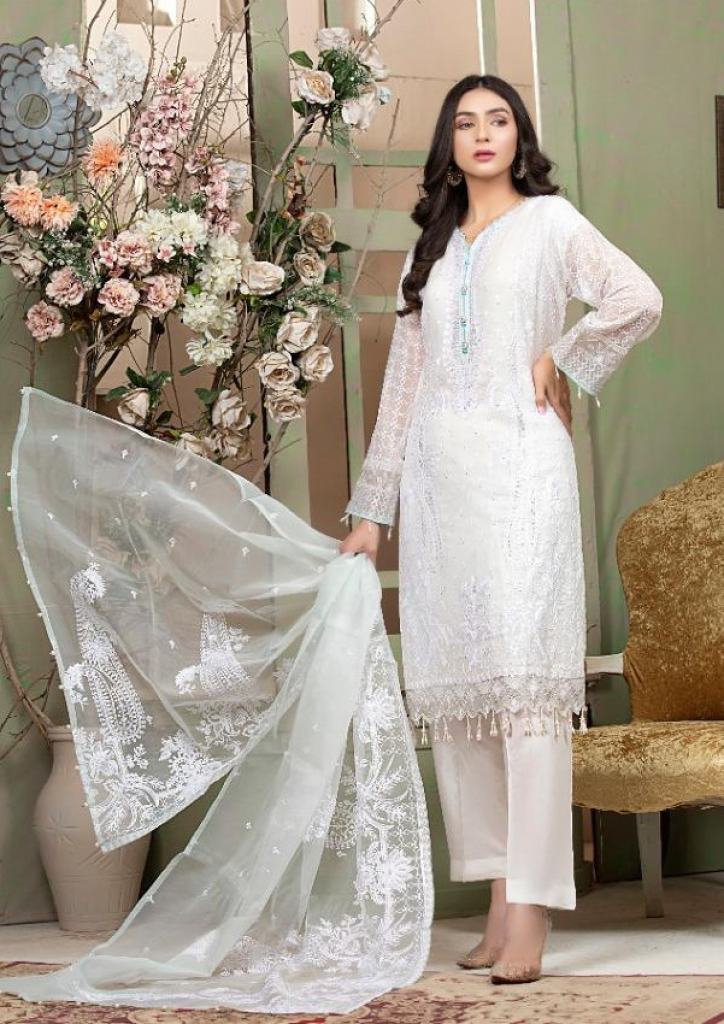 Noor Ramsha Vol 3 Georgette with Heavy Embroidery Pakistani Suits Catalog 