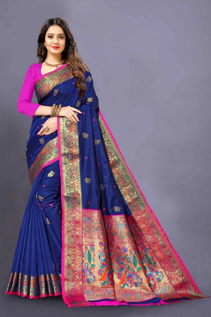 Nx 109 Soft Pathani Silk Zari Weaving Saree