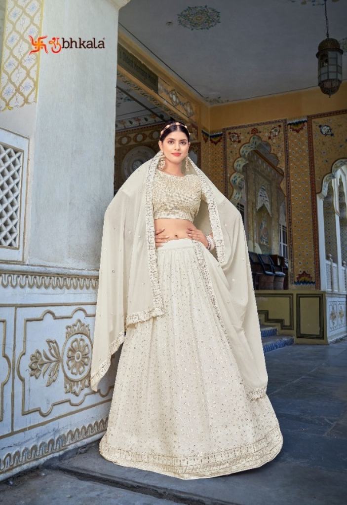 Off White Georgette sequence  Embroidery work  Latest Designer Lehenga Choli 