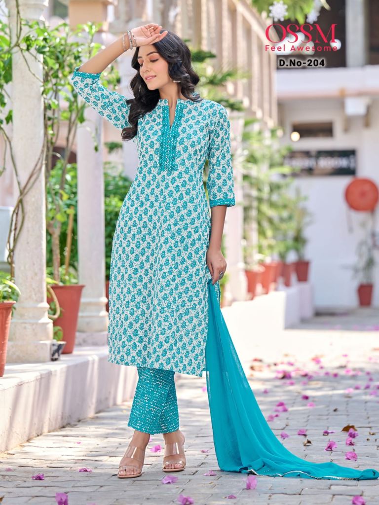 Ossm Celebrity Vol 2  Fancy Cotton Kurti With Bottom Dupatta Collection