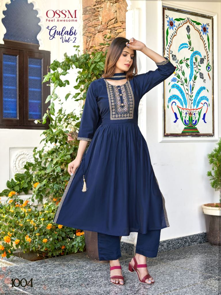 Ossm Gulabi Vol 2 Nyra Cut Kurtis Bottom  with Dupatta Collection