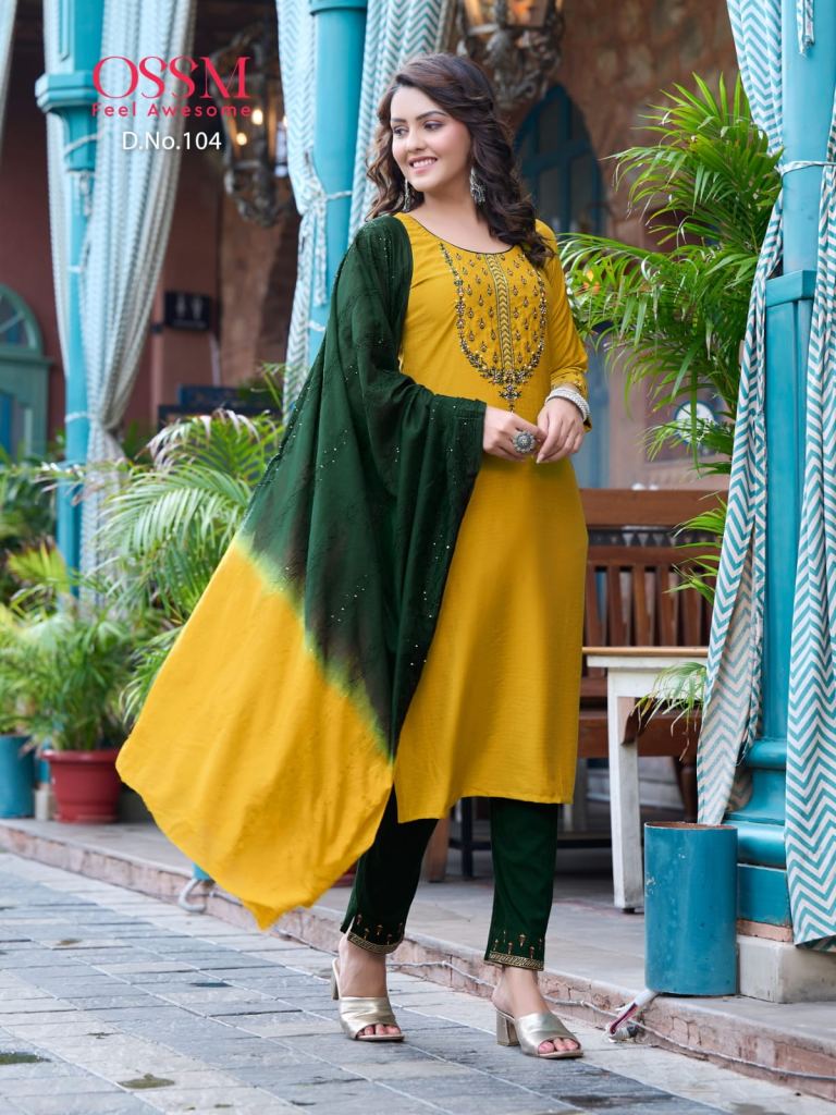 Ossm Gungun Premium Designer Wear Kurti Pant With Dupatta Collection