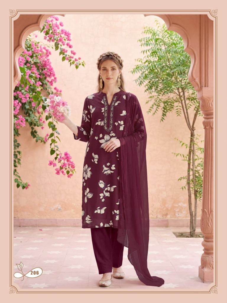Ossm Mahima Vol 2 Printed Kurti Bottom And Dupatta