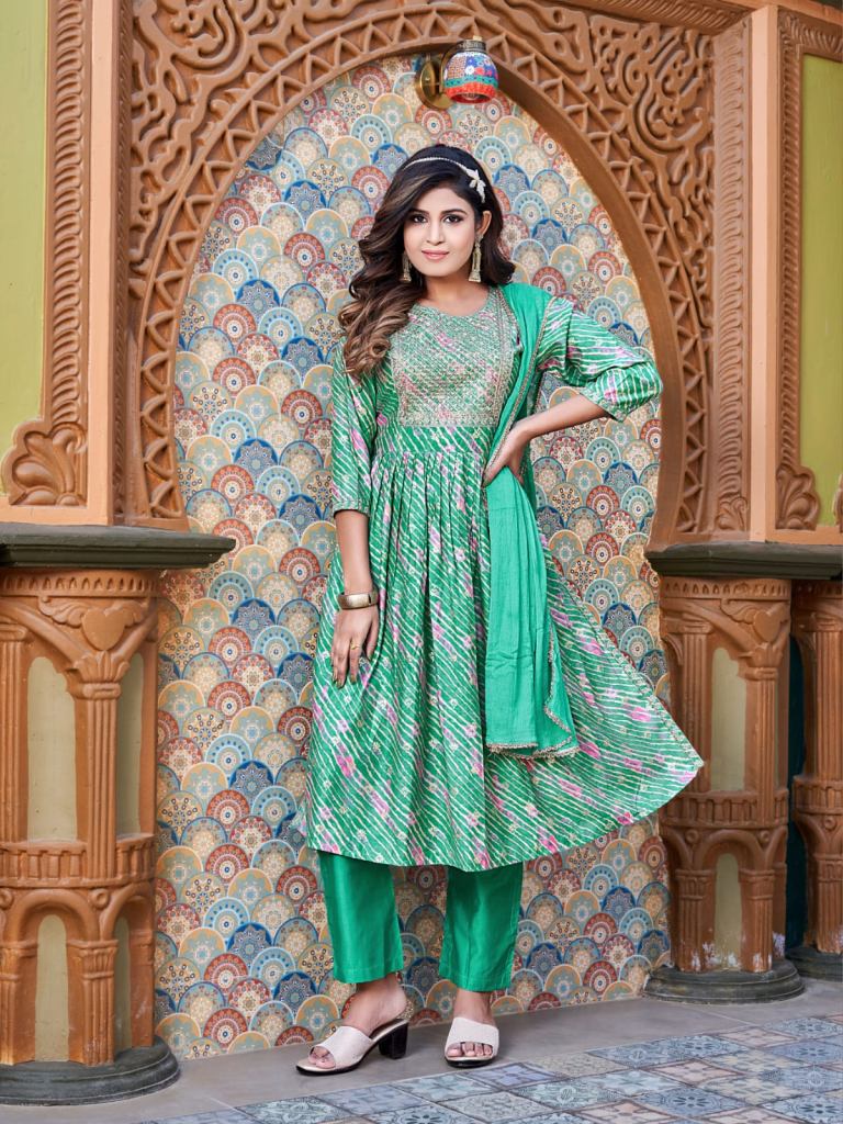 Jaipur Kurti Women Green SelfStriped ALine Kurta  Absolutely Desi