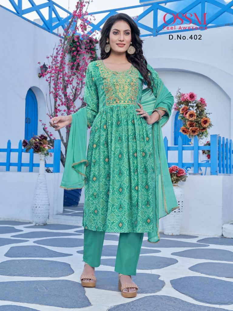 Ossm Mannat Vol 4 Styles Kurtis With Bottom Dupatta Collection