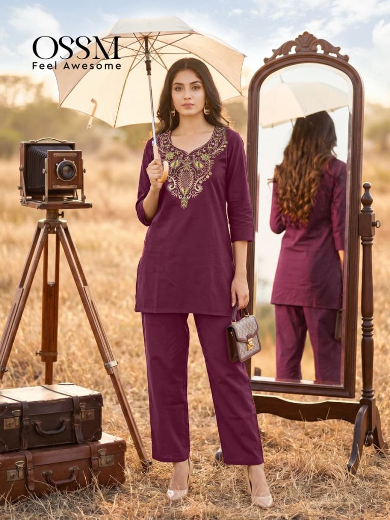 Ossm Sara Vol 2 Embroidered Co Ord Set